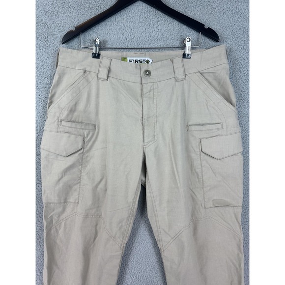 First Tactical Pants Mens 36x30 Beige Tan Cargo Ripstop Utility Outdoor Workwear - Picture 1 of 10